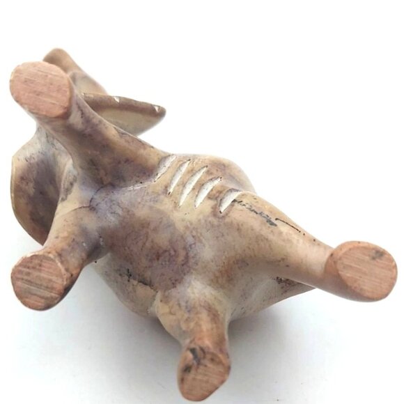 Hand Carved Soapstone African Elephant Figurine Sculpture Good Luck Trunk Up - Picture 5 of 6
